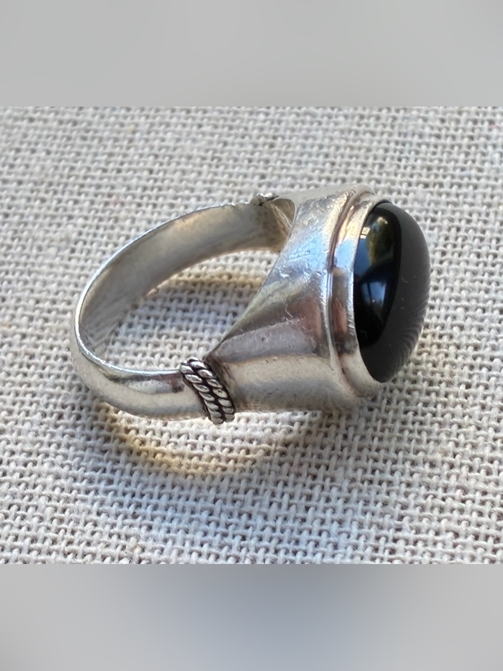 Lori Bonn Sterling Silver Onyx Ring Size 6